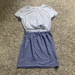 RVCA Blue and White Striped Mini Dress Coastal Preppy